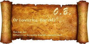 Orlovszky Bardó névjegykártya